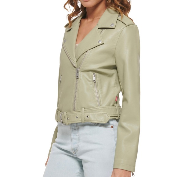 Levi’s Faux Leather Belted Moto Jacket. NWT - Picture 6 of 8